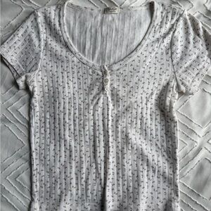 Ribbed Henley Tee Brandy Melville